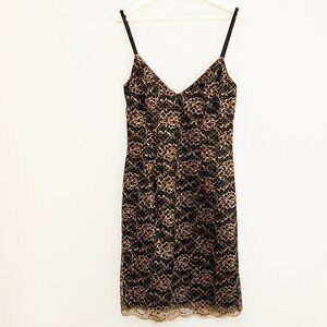 Karen Eagle Vintage Black & Gold Embroidered Dress